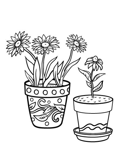 flower pots coloring pages printable flower coloring pages coloring
