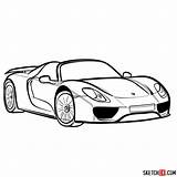 Spyder 918 Draw Supercars Sketchok sketch template