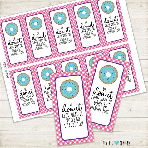 printable donut gift tags  donut      etsy