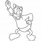 Duck Donald Coloring Cheering Pages Coloringpages101 sketch template