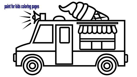 printable ice cream truck coloring page  popular svg file