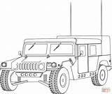 Hummer Humvee Coloring Military sketch template