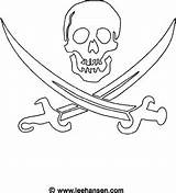 Coloring Jolly Roger Pirate Flag Sheet Printable Pirates Pages Skull Swords Designlooter Crossed 88kb 300px Drawings sketch template