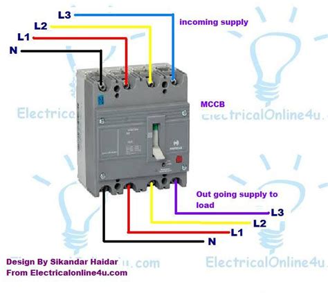 pole  pole mccb wiring diagrams  installation electrical