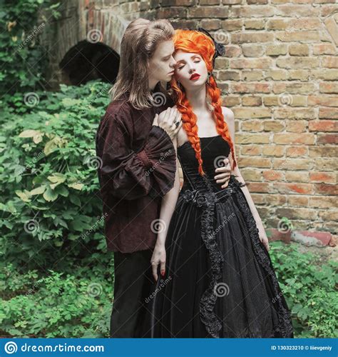gothic emo couple playing role game royalty free stock