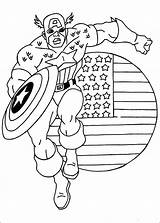 Coloring America Captain Pages Printable Superheroes Super Capitan Para Heros sketch template
