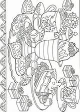 Coloring Pages Desserts Food Printable Colouring Kids Adult Mandala Books Sheets Color Choose Board Party sketch template