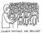 Church Cartoon Meetings Clipart Drawing Meeting Clip Congregation Family Assembly Worship Religious Cliparts Council Sunday Library Link Happy Cartoonchurch Gif sketch template
