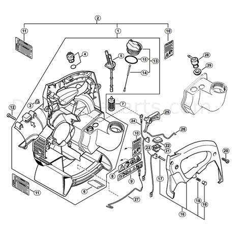 stihl bg  blower bg parts diagram fan housing  bg