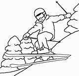Coloring Pages Kids Skiing Winter Popular sketch template