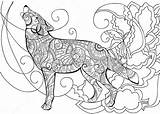 Kleurplaat Kleurplaten Vos Volwassenen Loup Gris Downloaden Dieren Stockvector Hond Zentangle Stockillustratie sketch template
