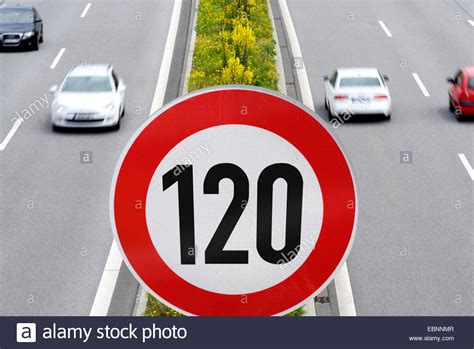 highway  speed limit sign  kmh germany stock photo  alamy