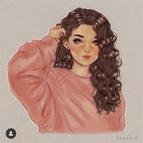 pin by fatemeh rezaei on ilustración digital art girl curly hair