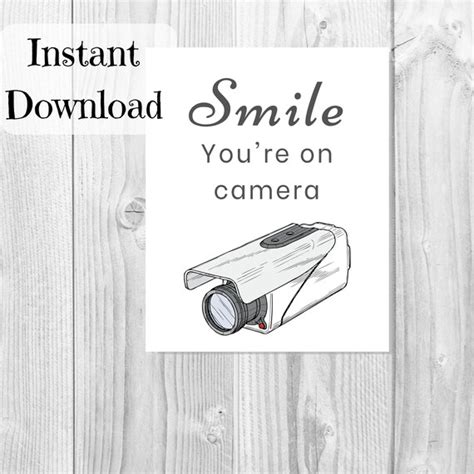 smile youre  camera printable business sign  video etsy