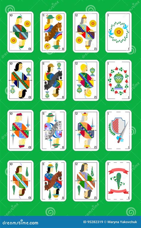 spanish playing cards stock vector illustration  material