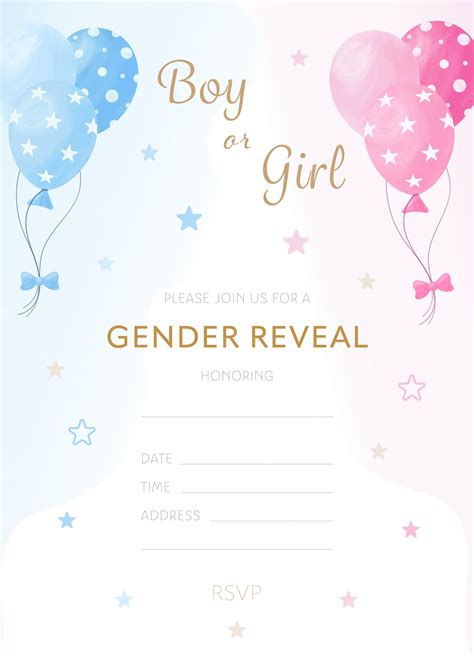 premium vector vector gender reveal party invitation template with