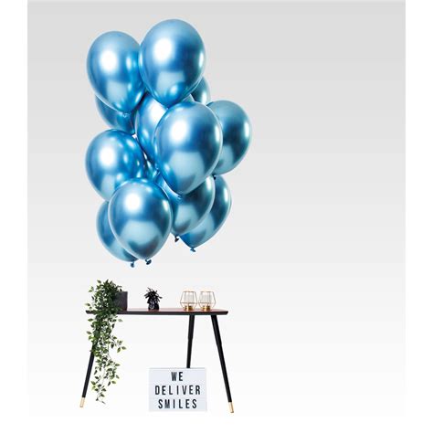 chrome ballonnen spiegeleffect blauw premium cm st feestbazaarnl