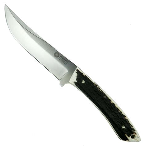boker arbolito bah stag horn fixed blade knife satin blade