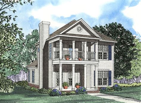 plan  traditional house plan  stacked porches colonial house plans porch house