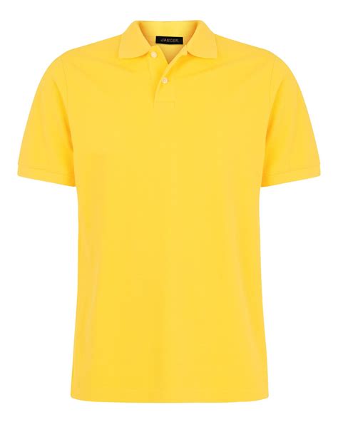 Lyst Jaeger Plain Pique Polo Shirt In Yellow For Men