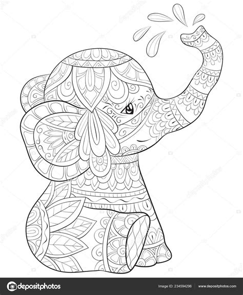 elefante lindo de la historieta  la imagen de los ornamentos
