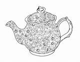 Teapot Adult Teapots Clipground sketch template