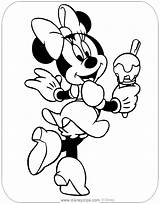 Minnie Coloring Mouse Ice Cream Pages Disneyclips Drink Food Cone sketch template