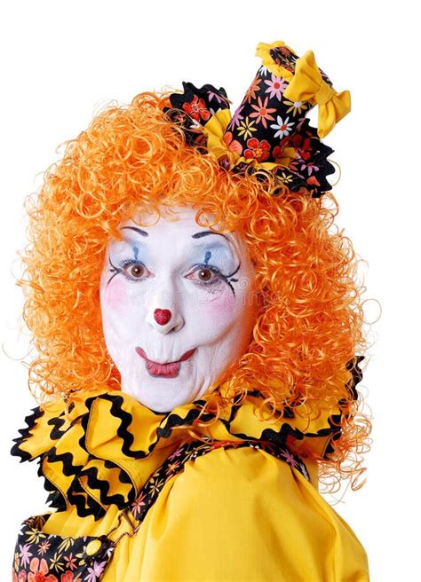 circus clown stock photo image  orange female lighting