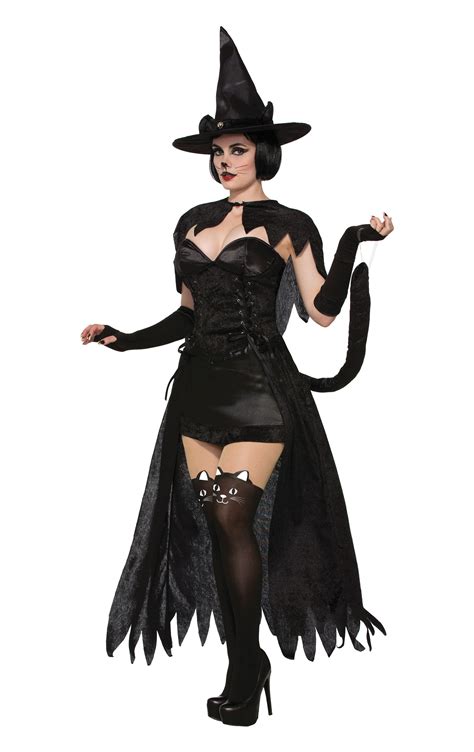 black cat witch costume halloween fancy dress costume womens adult uk