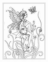 Fairy Coloring Pages Fairies Adults Pixie Realistic Garden Print Printable Fantasy Faerie Drawing Tooth Intricate Boy Book Flower Hollow Color sketch template