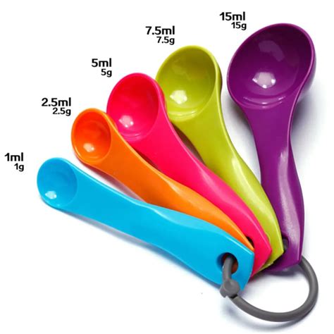 pcsset measuring spoons ml colorful plastic measure spoon size ml ml ml ml ml sugar