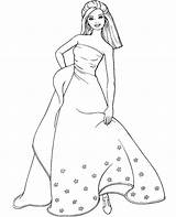 Coloring Barbie Pages Fancy Dress Print Wearing Printable Topcoloringpages sketch template