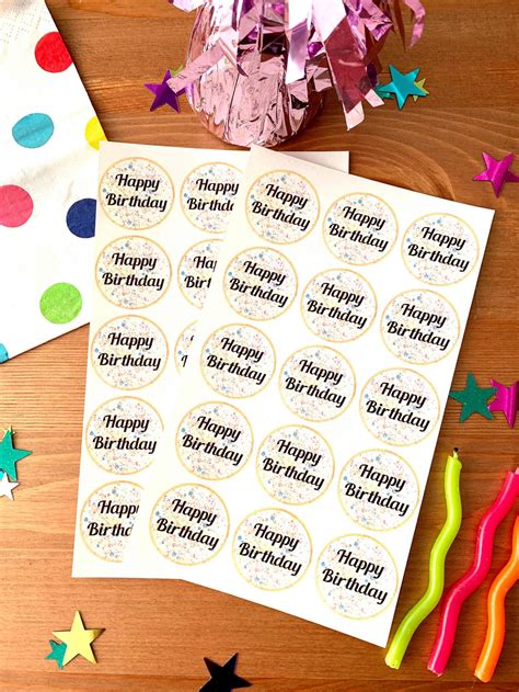 happy birthday sticker envelope seals   etsy