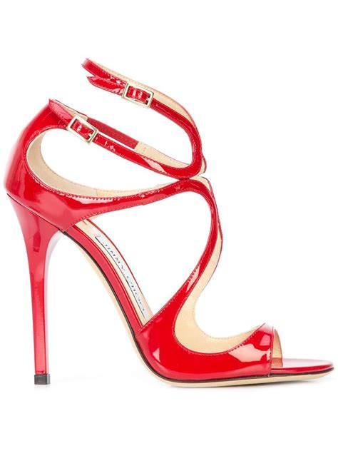 jimmy choo lance sandals  red lyst