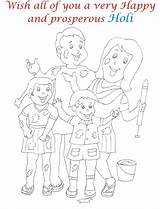Holi Coloring Kids Pages Printable sketch template