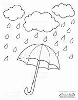 Coloring Rainy Umbrella Printable Kids Rain Pages Drawing Boots Raindrops Printablecuttablecreatables Template Colouring Color Drawings Printables Spring Getdrawings Getcolorings Sheets sketch template