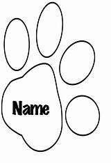 Paw Print Dog Outline Coloring Template Color Tiger Paws Pages Cat Printable Lion Clues Clipart Clip Cougar Pawprint Blues Library sketch template
