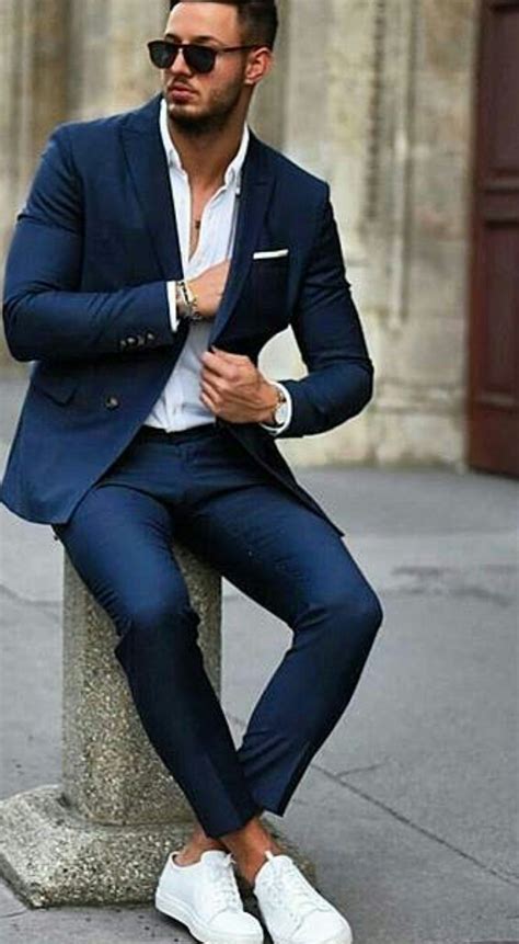 sneakers paired   suits   ultra stylish