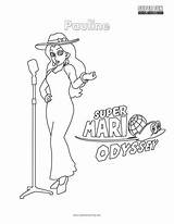 Pauline Coloring Nintendo Super Mario Odyssey Fun sketch template