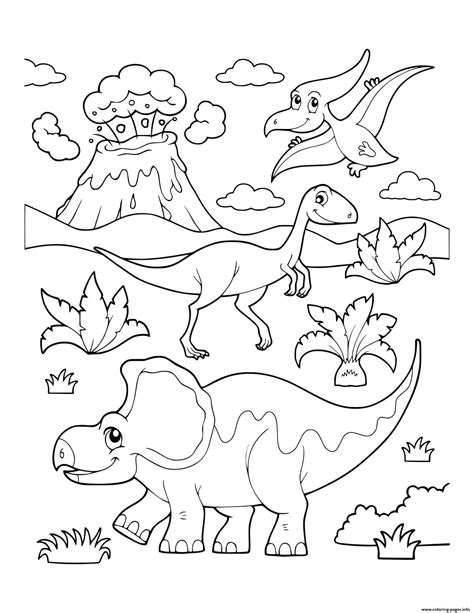 dinosaur volcano coloring page dinosaur coloring pages printable