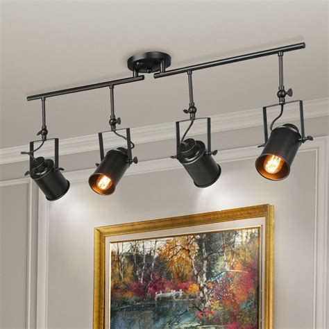 lnc modern rotatable black linear track lighting kit  bedroom