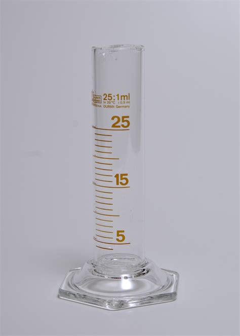 File Glass Graduated Cylinder 25ml