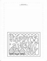 Birthday Card Cards Coloring Template Pages Happy Color Print Kids Folding Templates Printable Greeting Sponsored Child These Mail Homemade sketch template