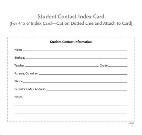index card templates   excel