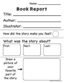 basic book report book report forms