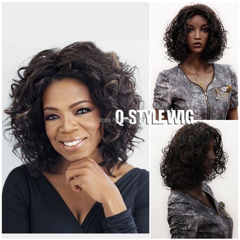 Short Curly Hair Vivid Oprah Winfrey Style S Same Brown Mix Synthetic