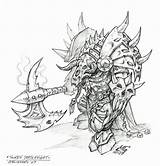 Warcraft Lich Knight Tauren Creativeuncut Wrath Colorir Coloriage sketch template