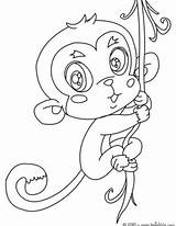 Monkey Coloring Pages Baby Cute Kawaii Para Hanging Hellokids Colorir Animals Kids Squirrel Drawing Macaco Jungle Sheets Printable Monkeys Singe sketch template