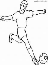 Coloring Pages Soccer Ball Joueur Sports Foot Player Sherriallen Football Players Sheets Kicking Recetas Para Dibujos Print Color Door Crockpot sketch template