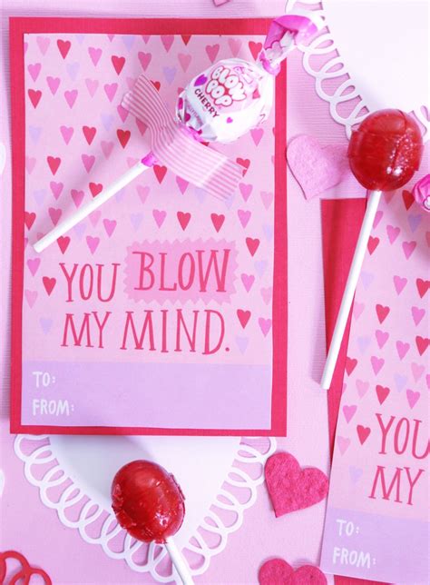 printable valentines day card blow pop printable valentines day